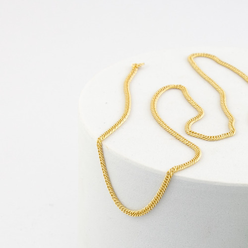 Corrente Feminina Grumet Dupla 1.9 45 Cm Ouro 18k 750 Maciça