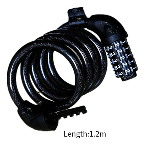 Candado De Seguridad Para Bicicleta Combinado, Cable Enrolla