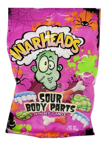 Gomitas Agridulces Halloween Warheads Sour Partes Del Cuerpo