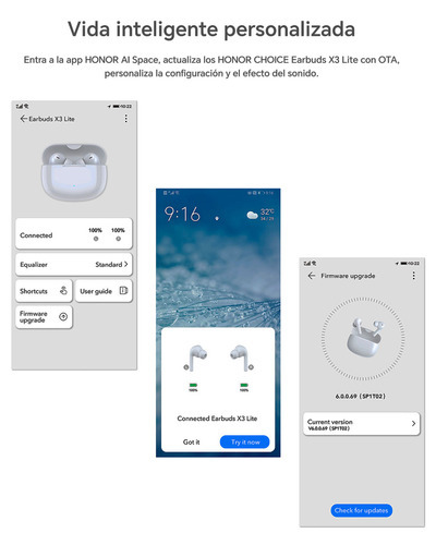 Audífonos Bluetooth Honor Cholce Earbuds X3 Lite Blanco