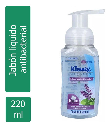 Jabón Líquido Para Manos Kleenex Espuma Menta Y Lavanda 220ml