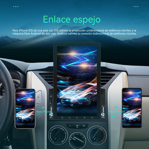 Zk Pantalla Vertical Estéreo Para Coche 2din 7 Base Android