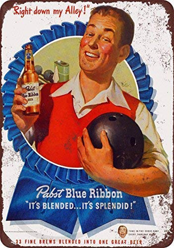 Lilyanaen Letrero Metal Aluminio 1947 Pabst Beer And Bowling