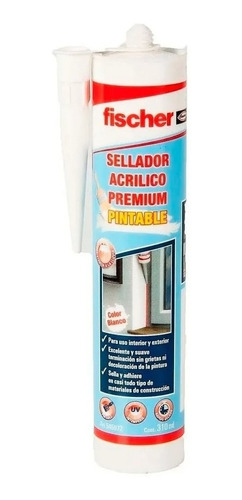Sellador Acrílico Premium Pintable 310ml Fischer X12 Uds
