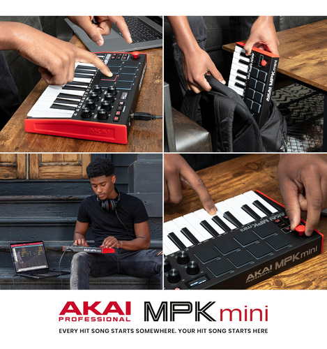 Controlador De Teclado Usb Midi Akai Professional Mpk Mini M