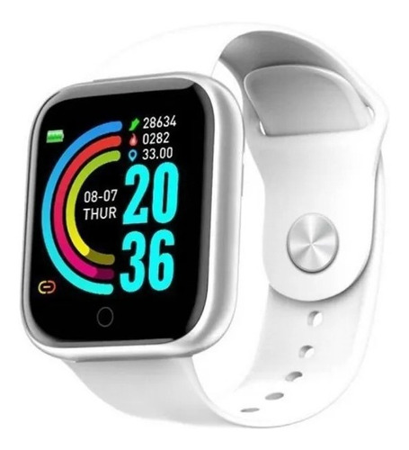 Reloj Inteligente Y68 D2 Blanco Macaron
