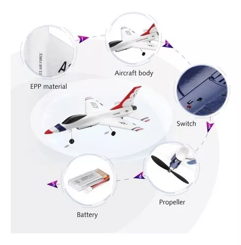 Avião de Controle Remoto Aeromodelo Muito Resistente RC Fácil de