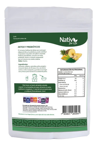 Detox & Prebiotic Nativ For Life - 210gr