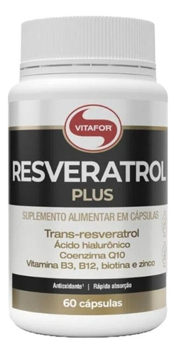 Kit 2x: Resveratrol Plus 1000mg Vitafor 60 Cápsulas