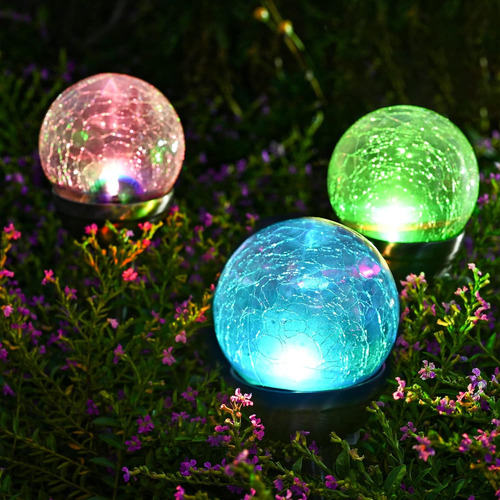 Luz Solar Para Exterior, Luces De Jardín Led Dobles Con Vidr