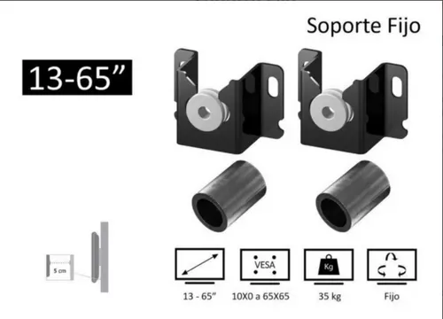 Soporte Fijo TV 13 - 65 Pulgadas Soporte 35 Kg LED - LCD - Plasma Ref. –  Cómpralo en casa