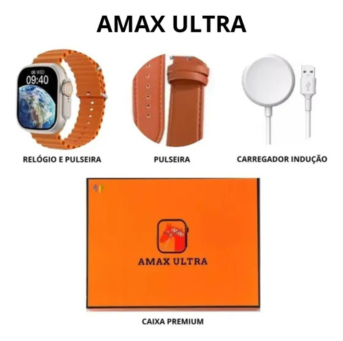 Smartwatch Amax Ultra Relógio Inteligente Com 2 Pulseiras