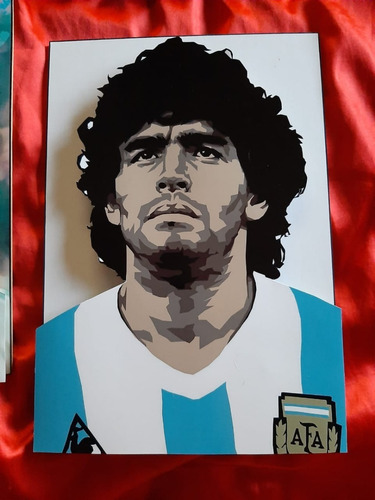 Cuadros De Madera Grandes 3d Diego Maradona 8