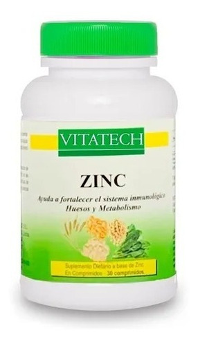 Zinc X 30 Comprimidos Antioxidante Vitatech - Vip