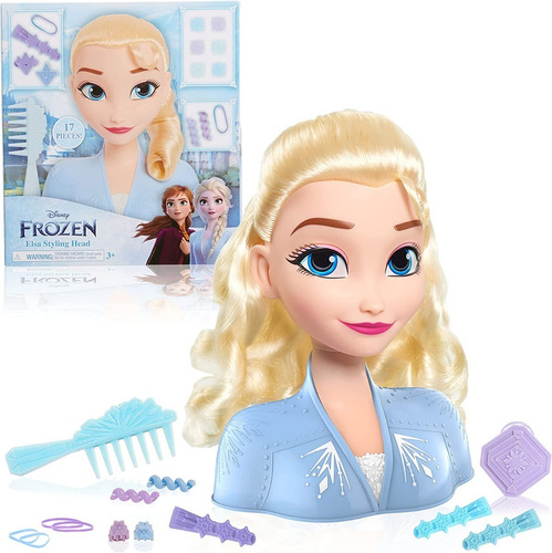 Princesa Elsa Cabeza Para Peinar 14 Accesorios Disney