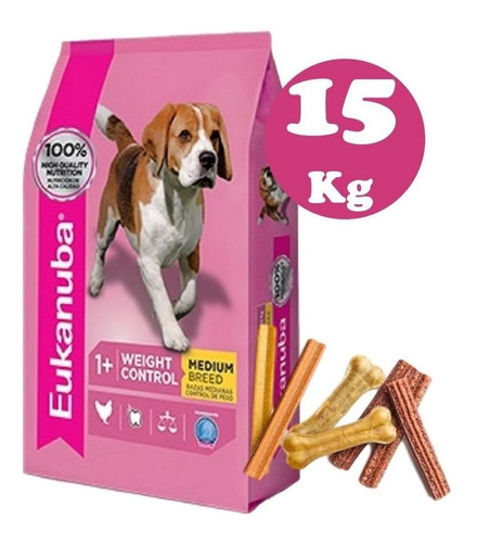 Eukanuba Weight Control Raza Mediana 15kg +snack 