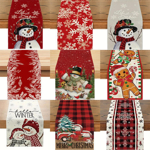 2 De Mesa Navideño Con Copos De Nieve, Mantel Para Mesa,