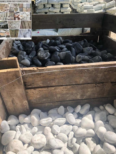 Imagen 5 de 10 de Piedra Decorativa -mármol-blancas-jardinería Blanca Negra
