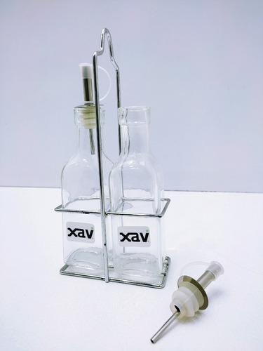 Imagen 5 de 6 de Aceitera Y Vinagrera Vidrio Con Base Home Gv. 7448 Xavi