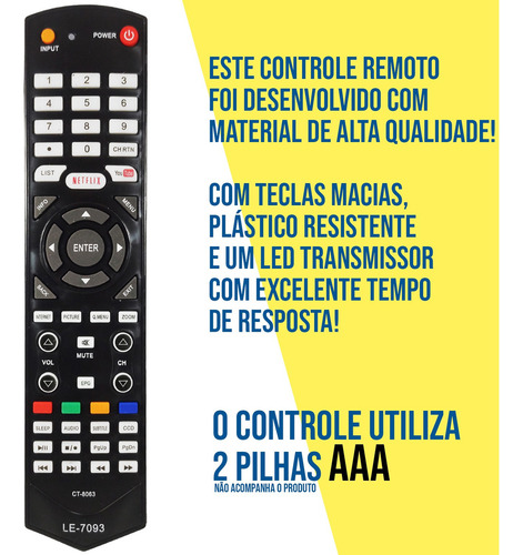 Control de TV Toshiba Ct-8063 LED 40l5400 compatible con Semp
