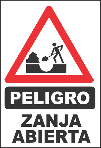 Cartel Obra Corrugado 50x70 Zanja Abierta Oferta!!!