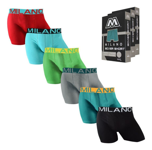 Pack 3 Boxer Hombre Short Liso Milano Algodon