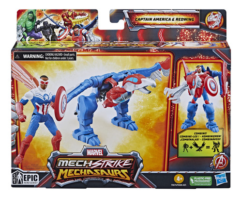 Capitan America Y Redwing Marvel Mecasaurios Mech Strike