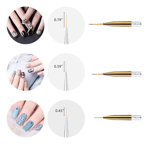 2 X 13pcs Nail Art Design Pen Herramienta De Pintura Nail
