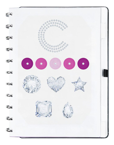 Caderno Inteligente A5 Cristal Swarovski Estampado Preto