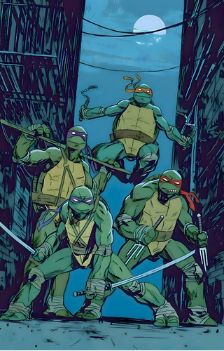 #98 Tortugas Ninjas Poster Vinilo Autoadhesivo 100x60m