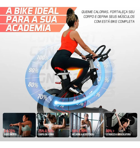 Bicicleta Ergométrica Spinning Profissional S500 Consport Cor Preto