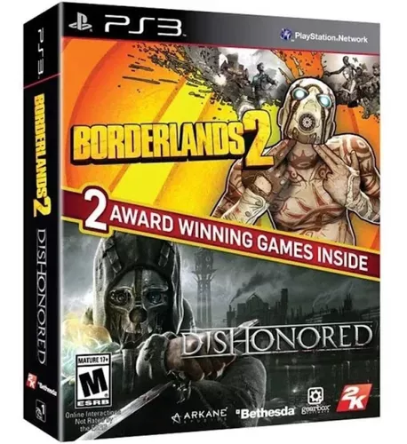 Jogo Combo Borderlandas 2 E Dishonored Ps3 Midia Fisica 2k