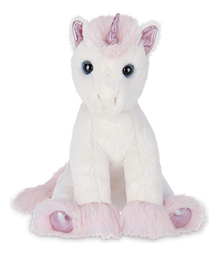 Bearing Dreamer Unicornio De Peluche De Felpa Blanca Y Rosa,