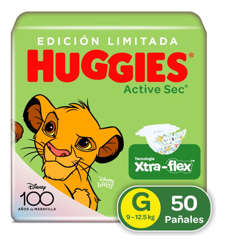 Pañales Huggies Active Sec G 50 - Unidad a $973