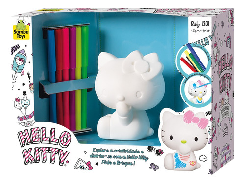 Boneca para Pintura Hello Kitty 1201 Branco Samba Toys