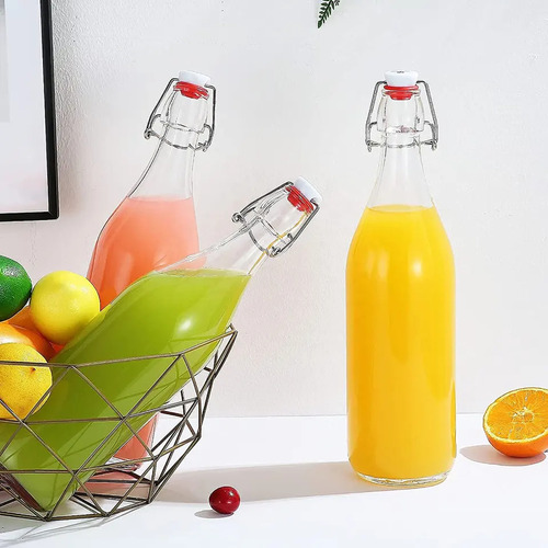 60 Botellas De Vidrio + Tapón Mecanico 250ml