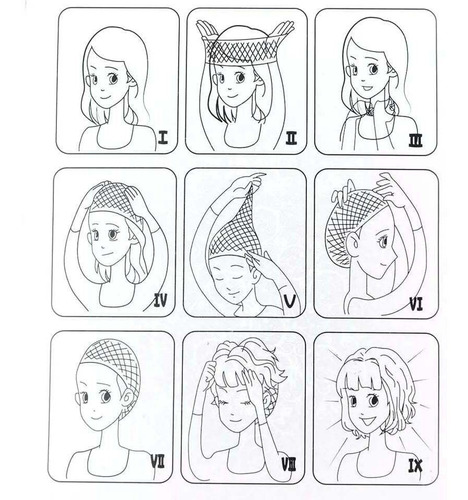 Malla Tejida Elástica Set X3 Gorro Para Cabello Reutilizable