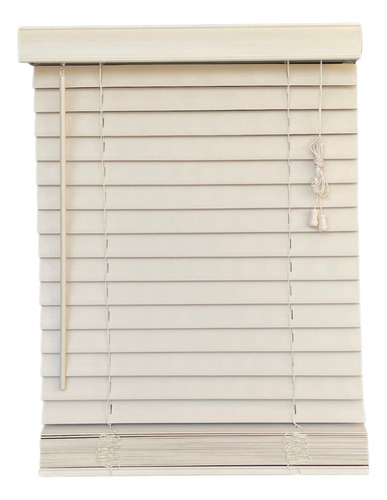 Persiana Horizontal Pvc 50mm Natural Bege 60 (L) X 160 (A) C/ Bandô 0,60 x 1,60 Tipo Madeira Luxo