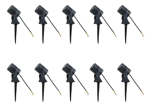 Pack 10 Foco Estaca Deco Jardín 10w Luz Cálida