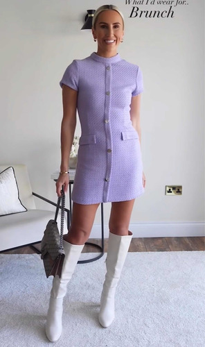 Vestido Lila Ajustado Tweed Zara - Ref. 8829/179 (Usado)