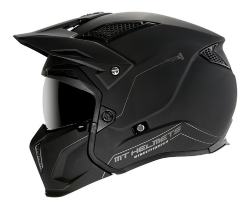 Imagen 4 de 5 de Casco Mt Helmets Streetfighter Negro Mate + Mica De Regalo