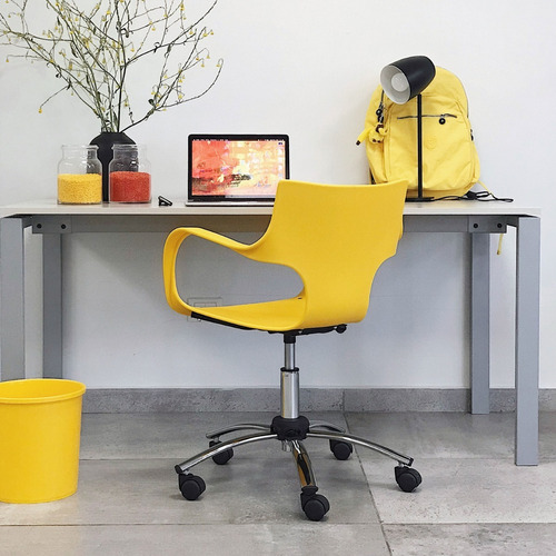 Imagen 2 de 3 de Silla De Escritorio Jim Base Cromada