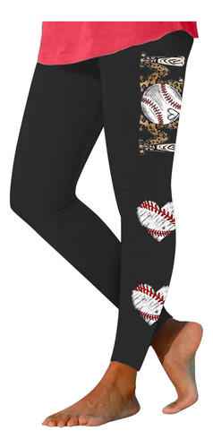 Leggins Q Para Mujer Con Estampado De Béisbol De Leopardo Co