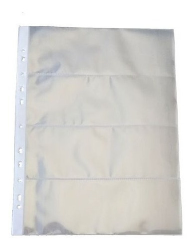 Cédulas Kit 10 Folhas De Polipropileno 4 Espaços P/ Cedulas