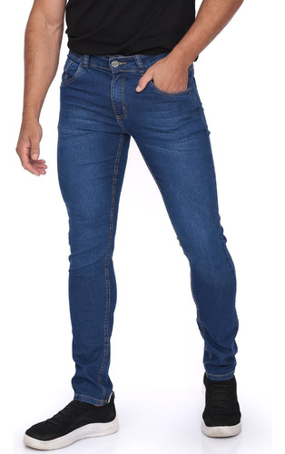 Calca Jeans Masculino Moda Slim Elastano Tecido Forte Full