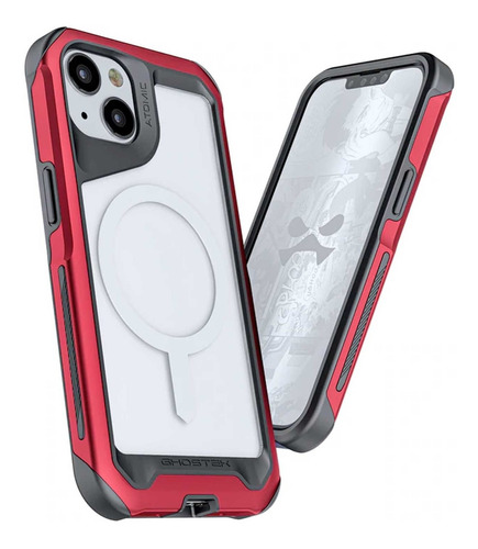 . Funda Ghostek Atomic Para iPhone 13 Aluminio Transp Roja 