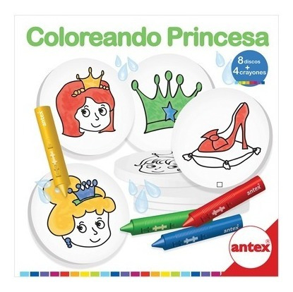 Imagen 1 de 3 de Coloreando En El Agua Princesas Juego Crayones De Agua Antex