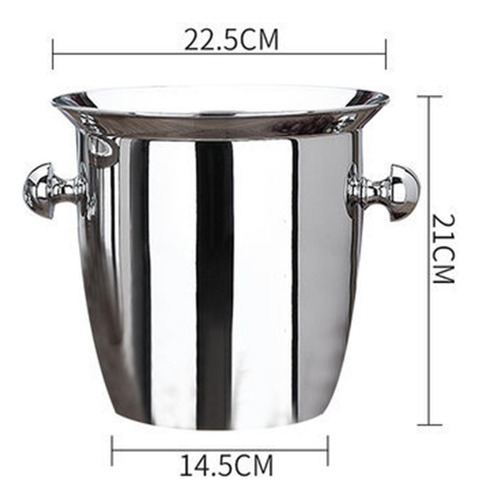 Cubo De Hielo De Acero Inoxidable Con Mango Duradero Para 5l