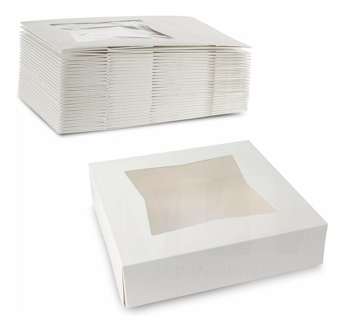 Hermosa Caja De Cartón De Color Blanco Para Reposterí...