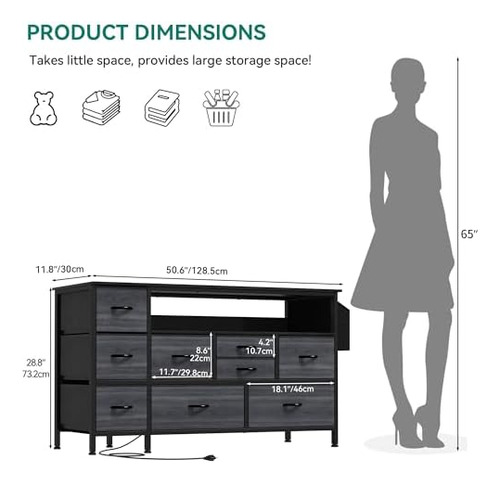 Soporte De Tv Con Estación De Carga, Cómoda Para Tv De 55 Pu